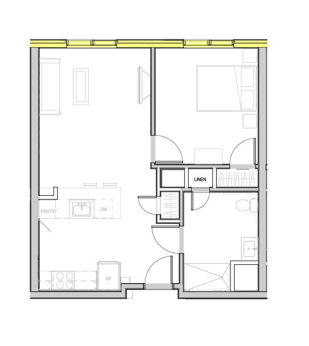 Floor Plan - 1 Bedroom