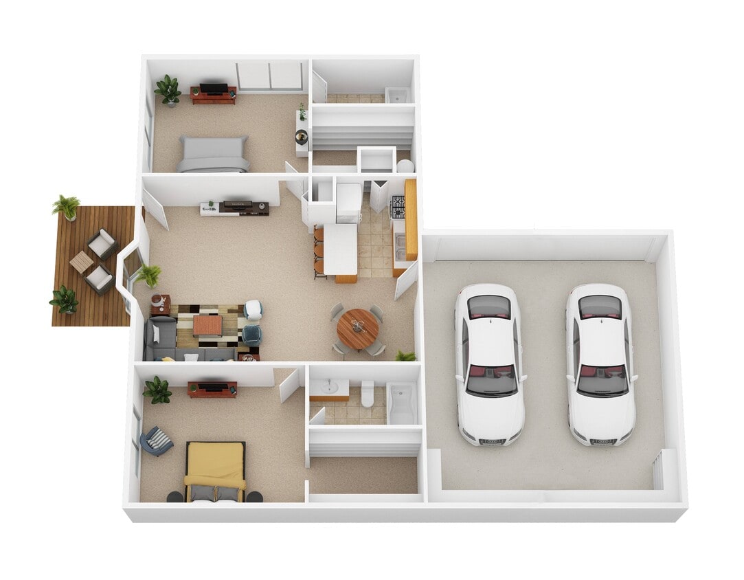 Floor Plan - Two Bedroom Two Bathroom
