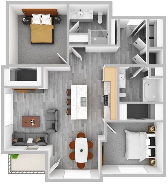 Floor Plan - 2x2-S