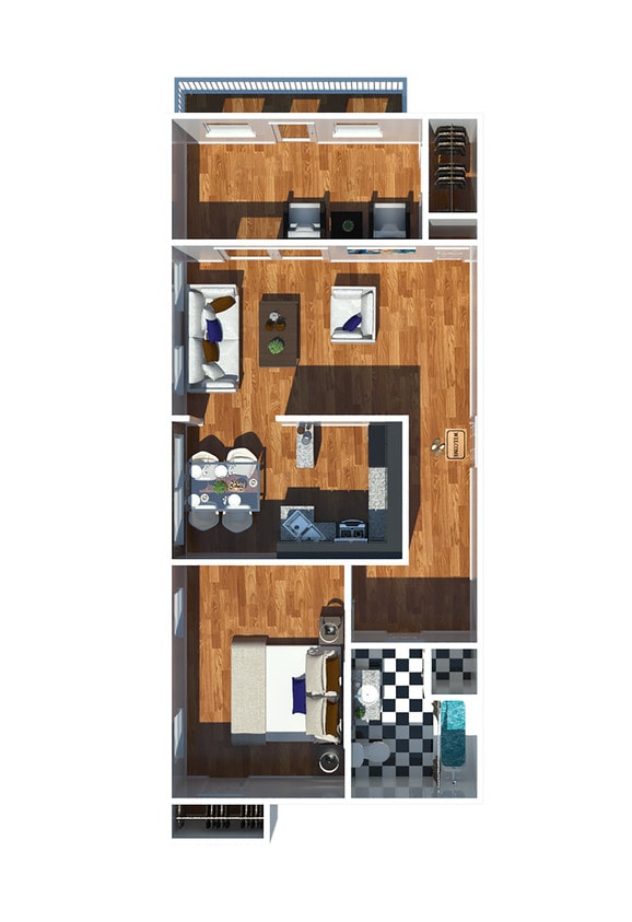 Floor Plan - 1 Bedroom Wanda