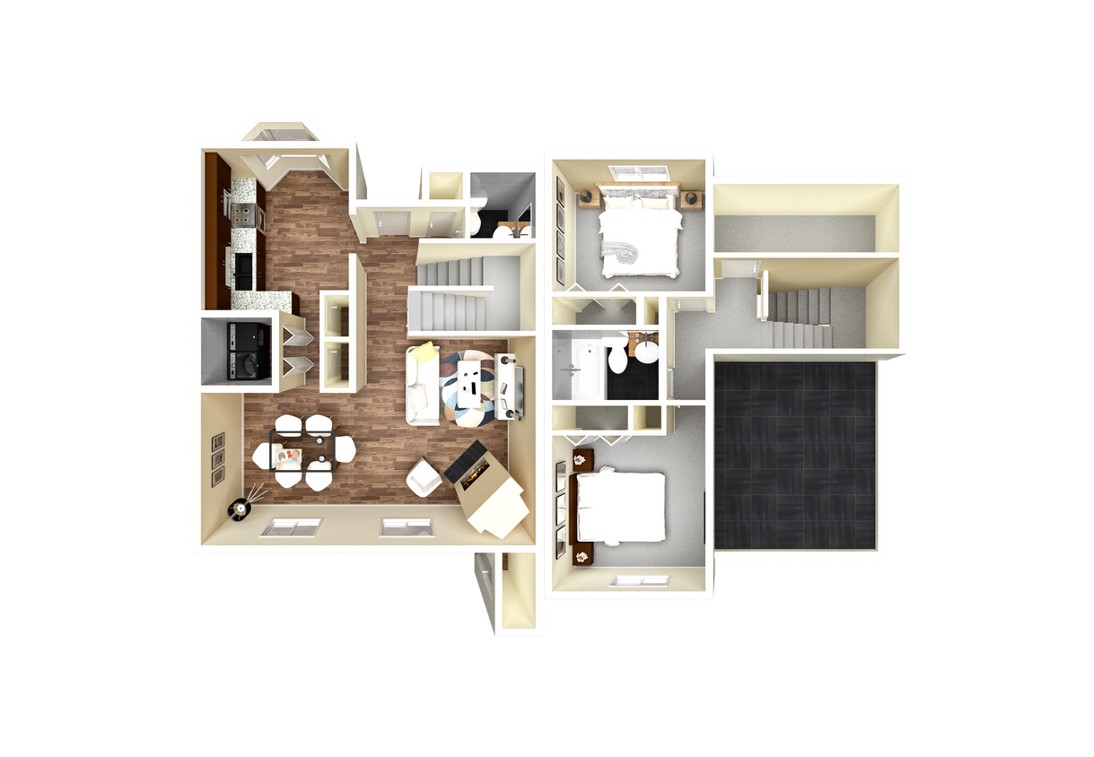 Two Bedroom - 2 Bedroom 1.5 Bath