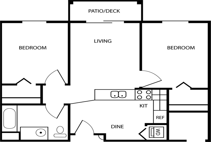 2BR/1BA - Two Bedroom A | Age 55+