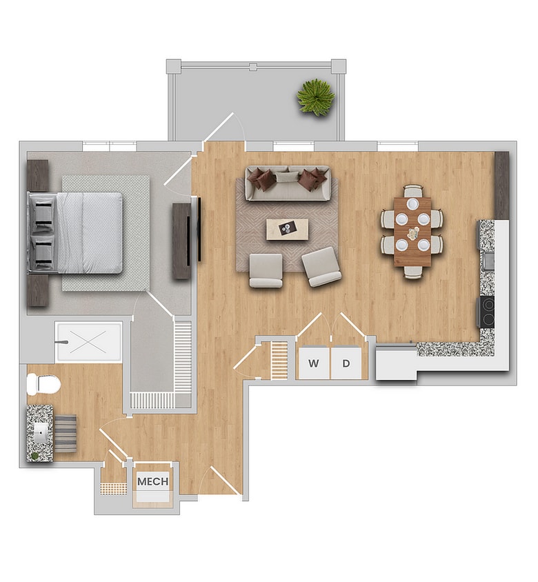 Apple | 1x1 | 762 sf - APPLE