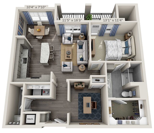 Floor plans are artist’s rendering. All dimensions are approximate. Actual product and specifications may vary in dimension or detail. Not all features are available in every apartment. Prices and availability are subject to change. - A4