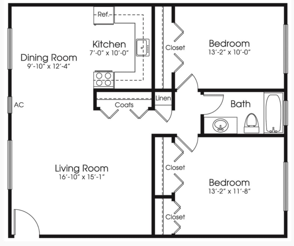 Floor Plan - ***Act Fast!  Traditional Two Bedroom Apartment...