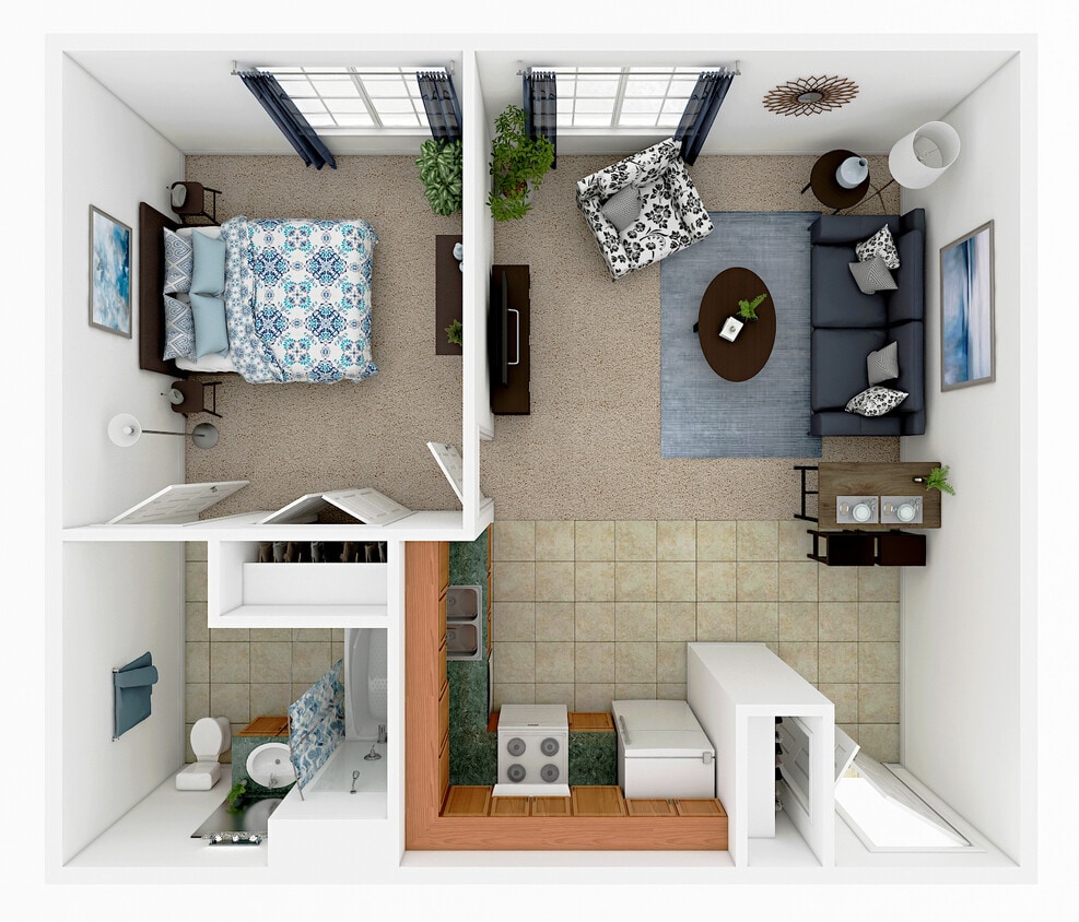 Floor Plan - Renovated 1br