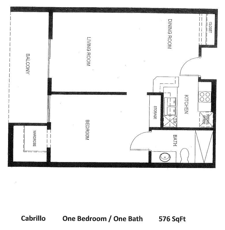 Floor Plan - One Bedroom A