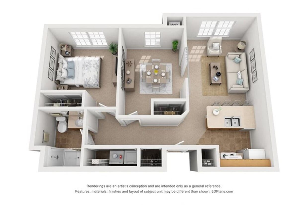 Floor Plan - Lynden Parke Apartments - One Bedroom with Den