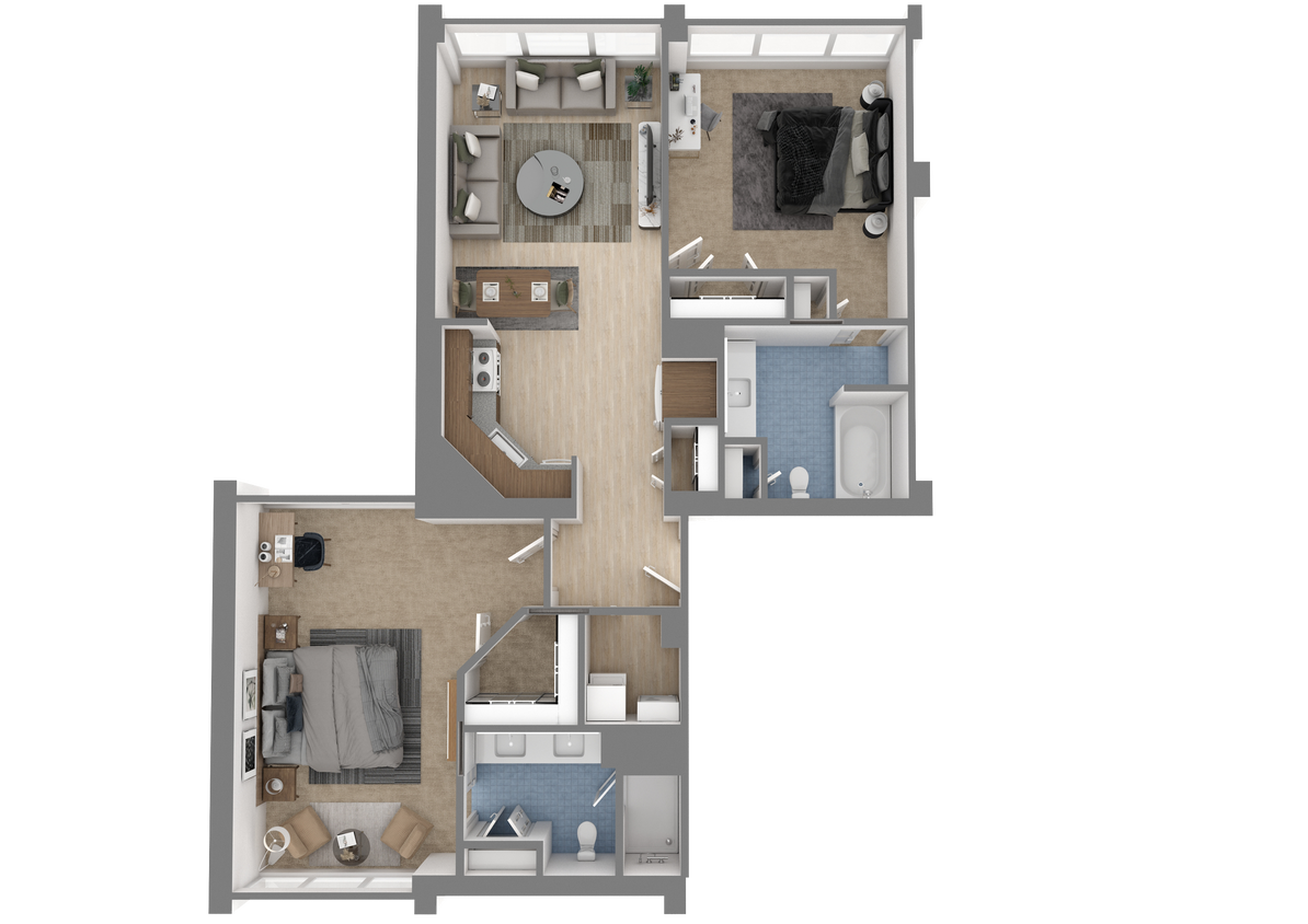 Floor Plan - 2 Bed | 2 Bath