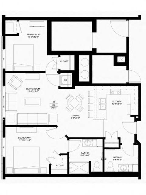 Floor Plan - Two Bedroom - C