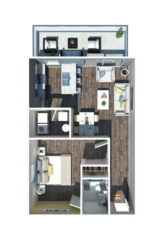 Floor Plan - 1 Bedroom