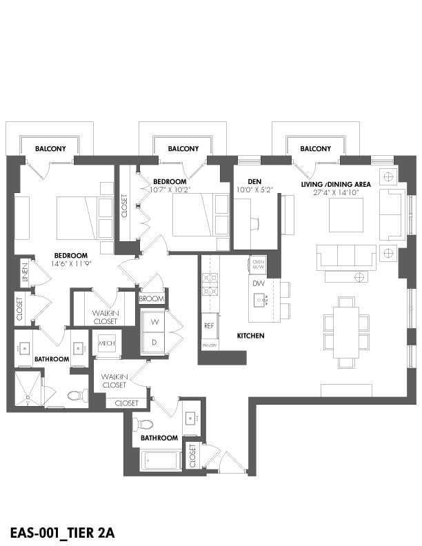 Floor Plan - 2 Bed/2 Bath