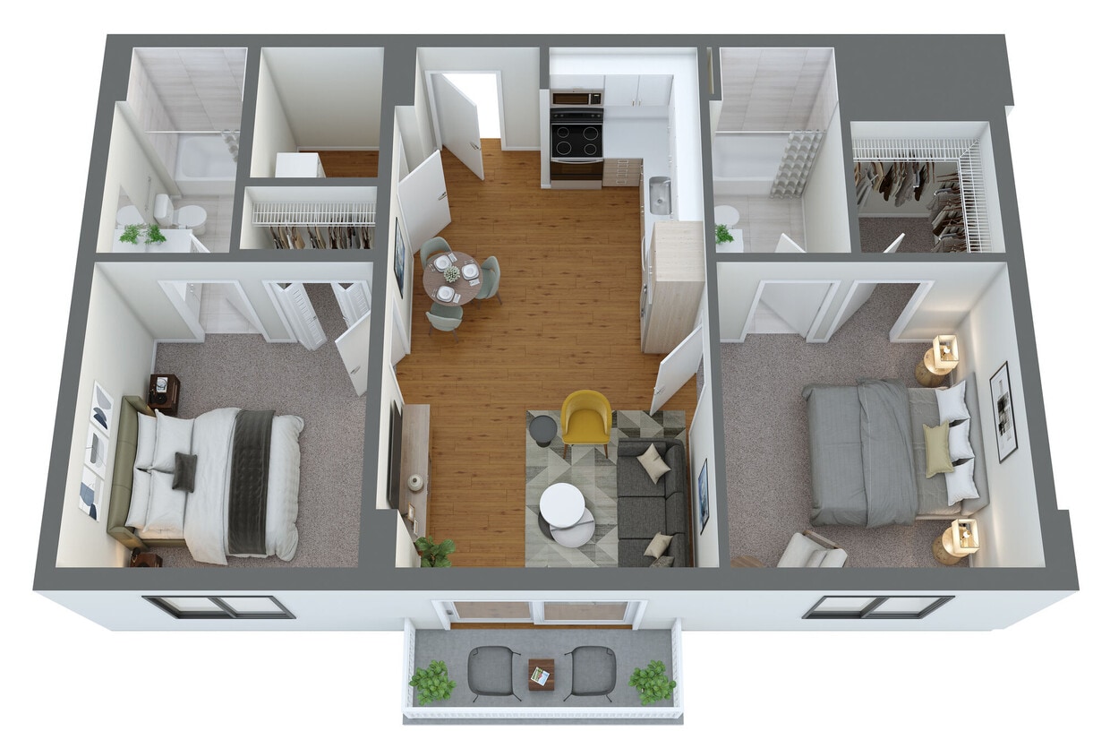 Floor Plan - B4 2 Bed/2 Bath