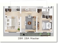 Floor Plan - Two Bed Two Bath with Master Bedroom