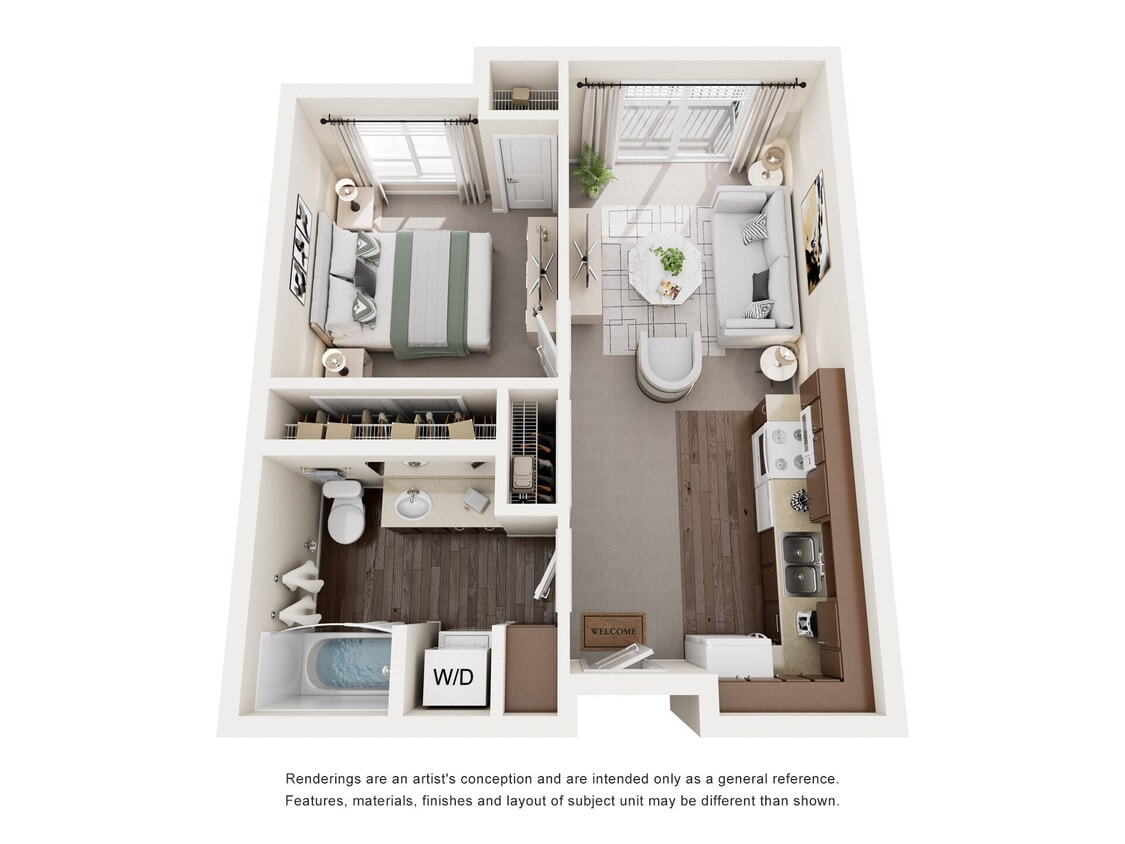 Floor Plan - 1BD 1BTH