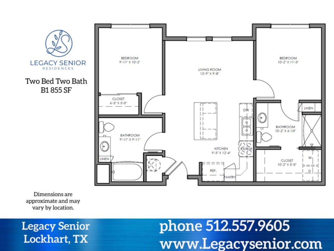 Floor Plan - 2x2 B1 60%