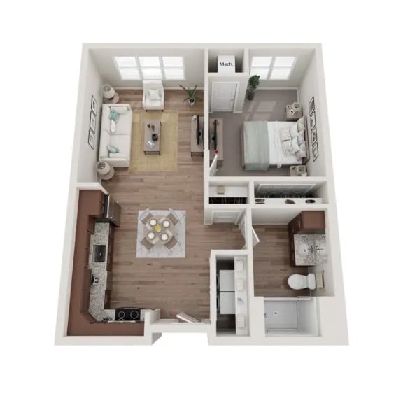 Floor Plan - One Bedroom One Bath
