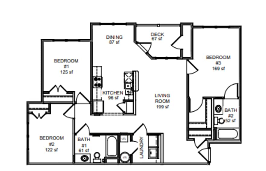 Floor Plan - 3 Bedrooms