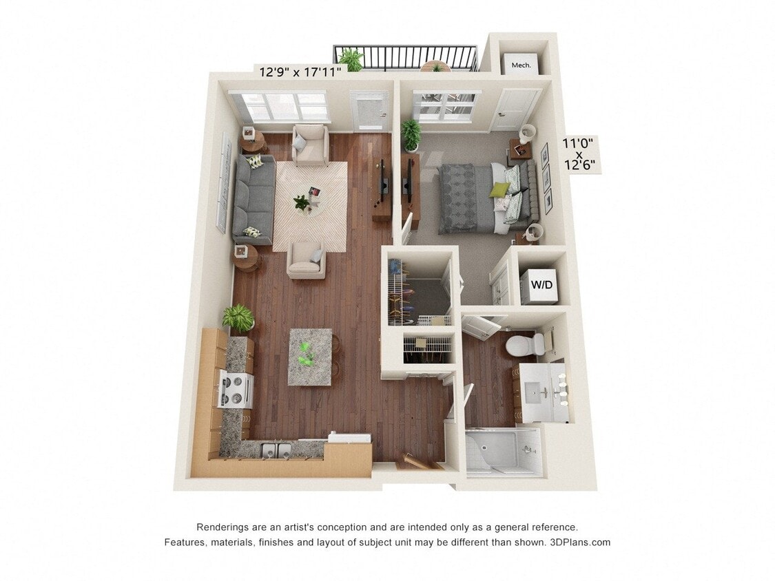Floor Plan - One Bedroom - C