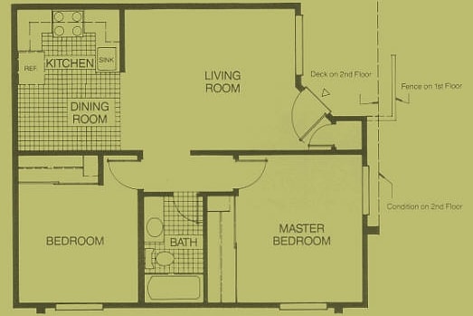 A - 2 Bedroom, 1 Bath - Downstairs