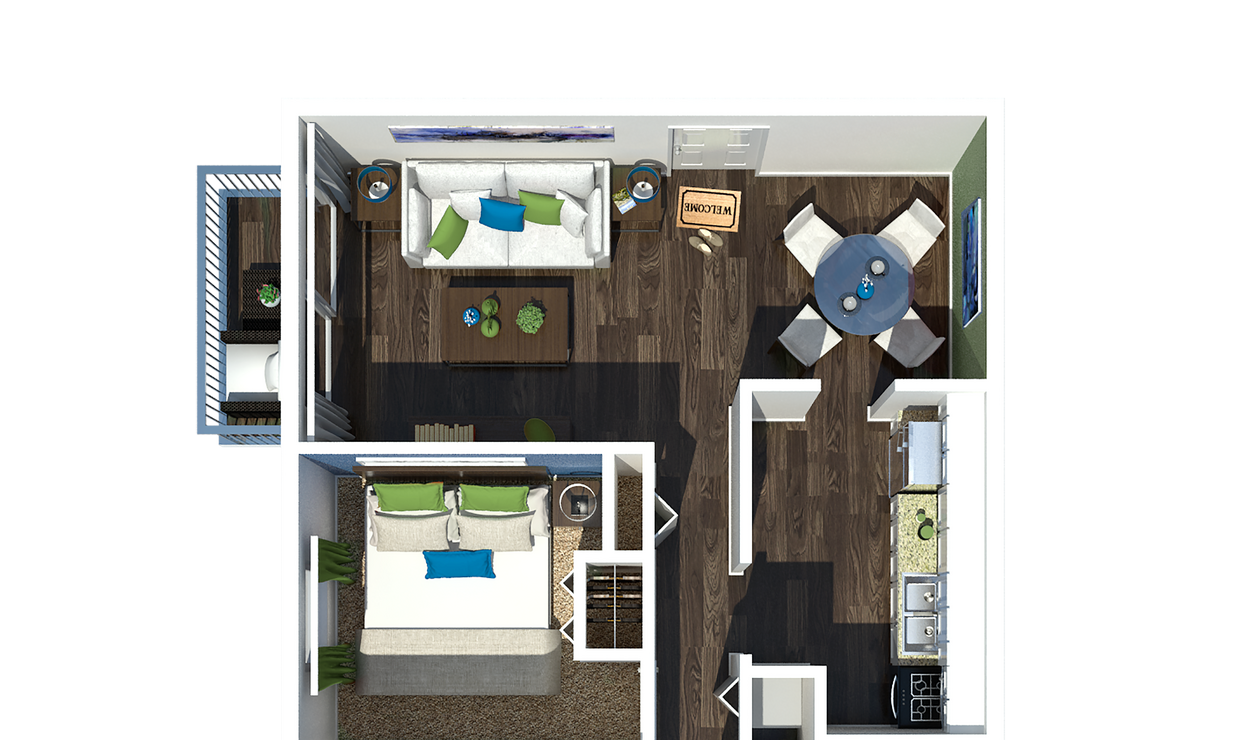 2 Bedroom - 2 Bedroom 2 Bath