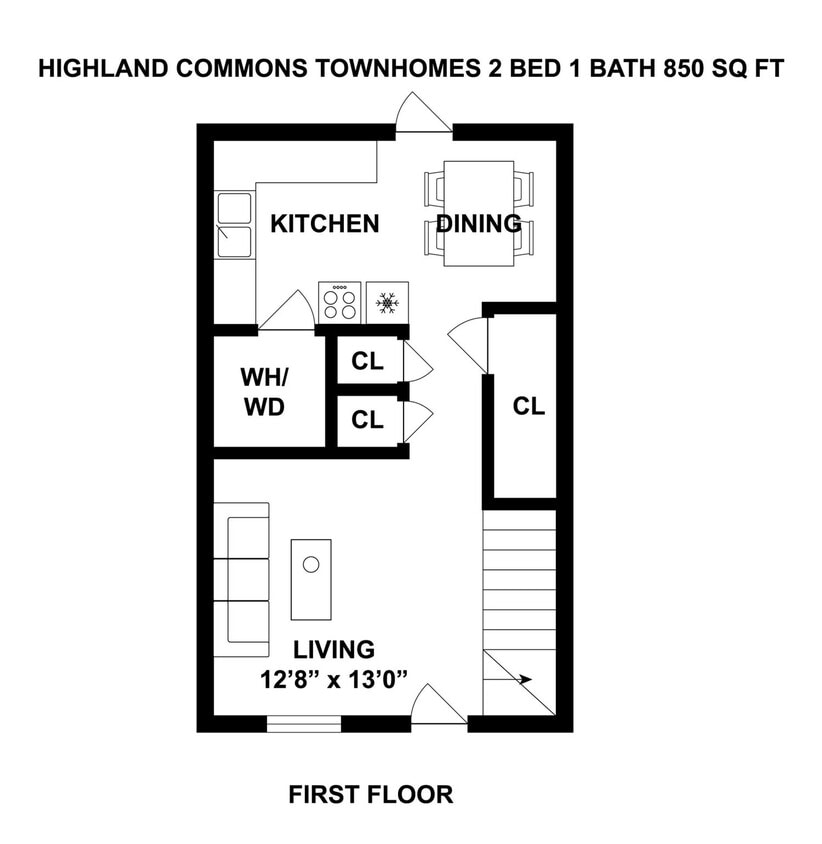 Floor Plan - 2 br 1 bath NEW