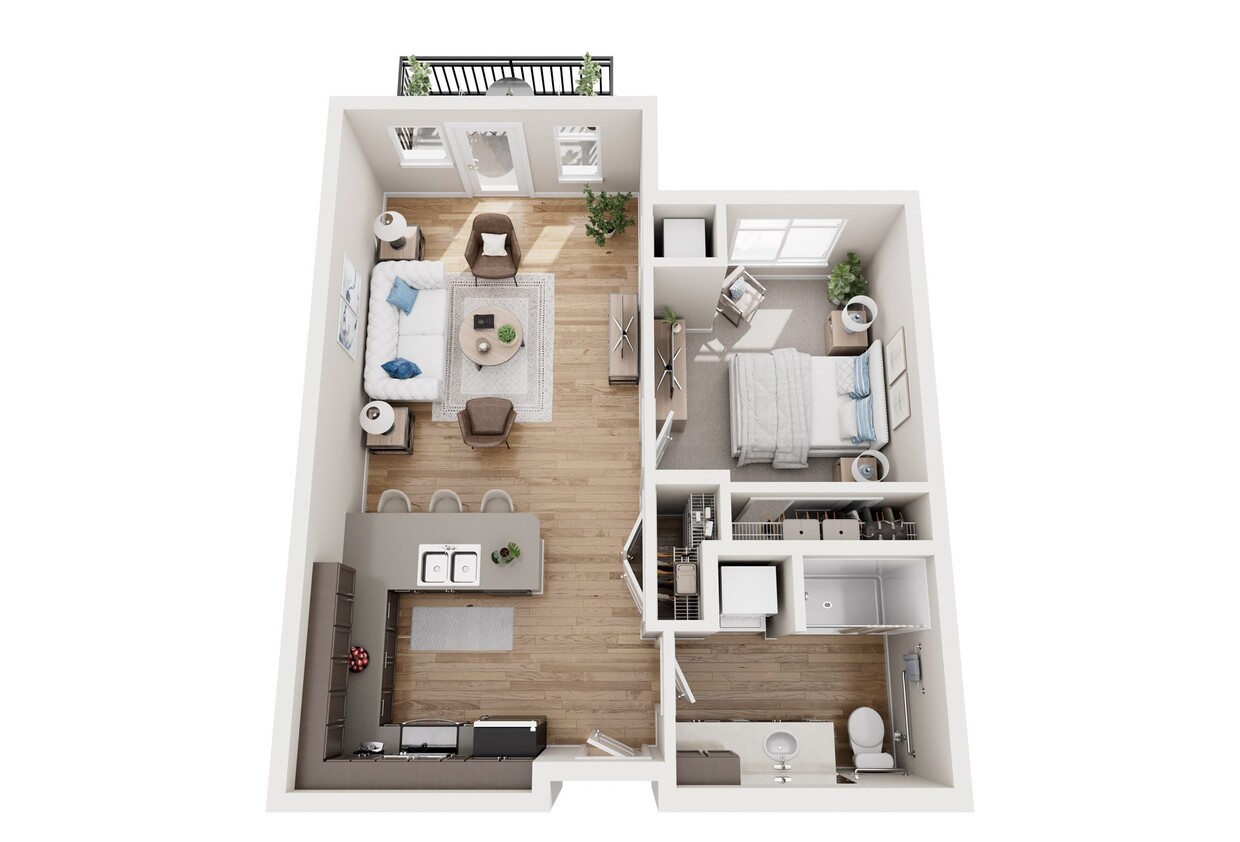 Floor Plan - 1x1 - B7