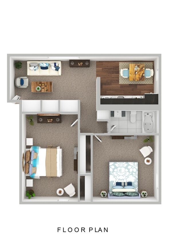 Floor Plan - 2BD, 1BA