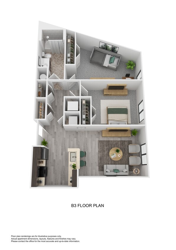 Floor Plan - B3 - Two Bedroom 