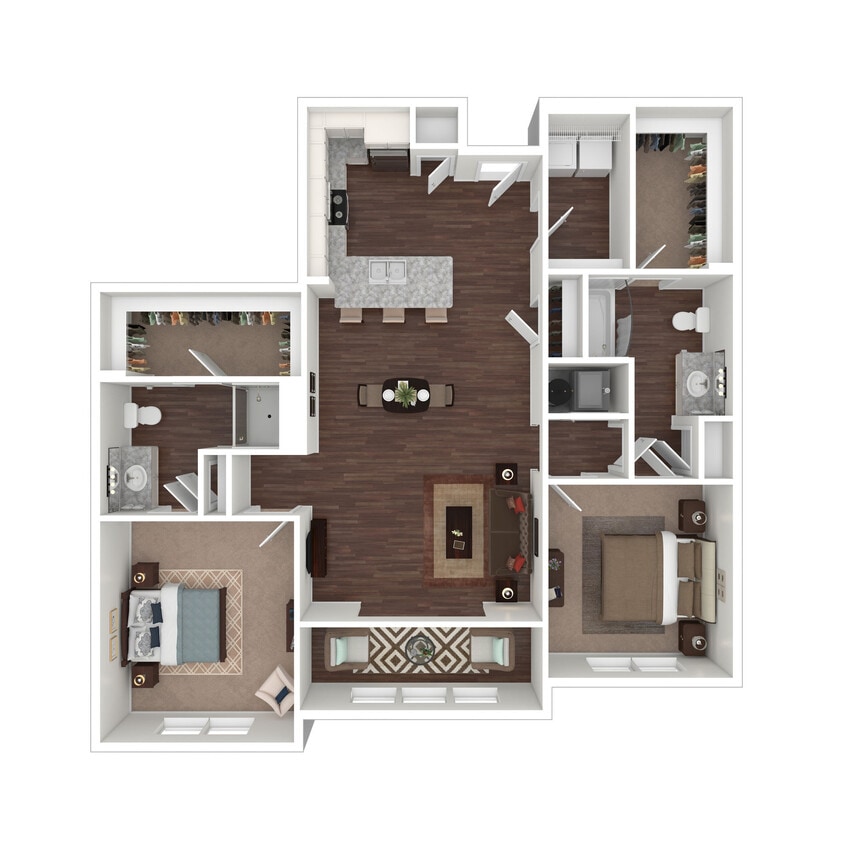 Floor Plan - 2 Bedroom with Sunroom