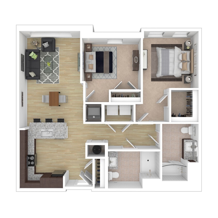 The Linden - Greenspire - 2 Bed, 2 Bath, 1008 sq. ft. - Greenspire