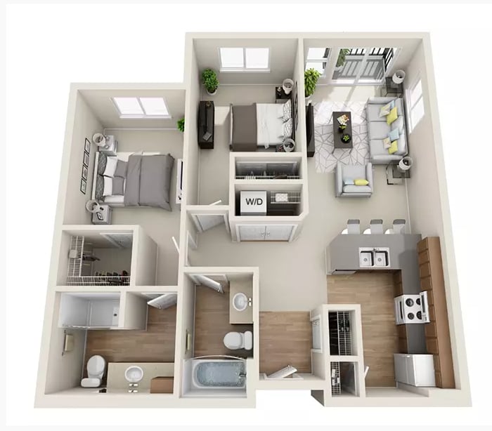 Floor Plan - 2x2 - D5