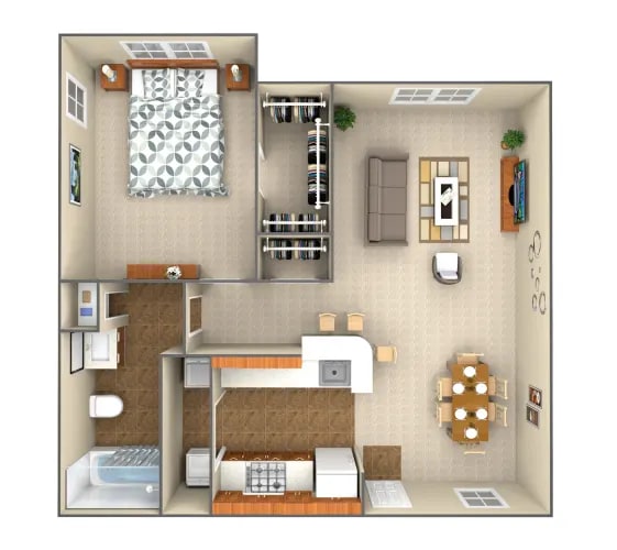 Floor Plan - 1 BR 60