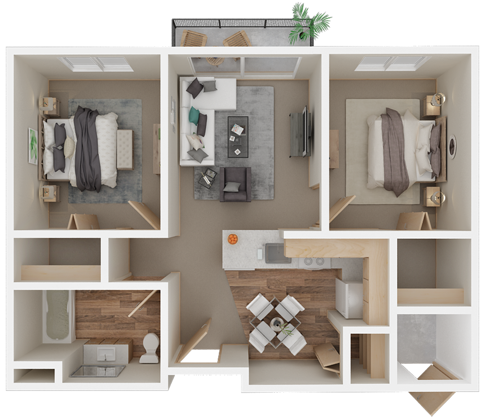 Floor Plan - 2Bed 1Bath Age 55 plus