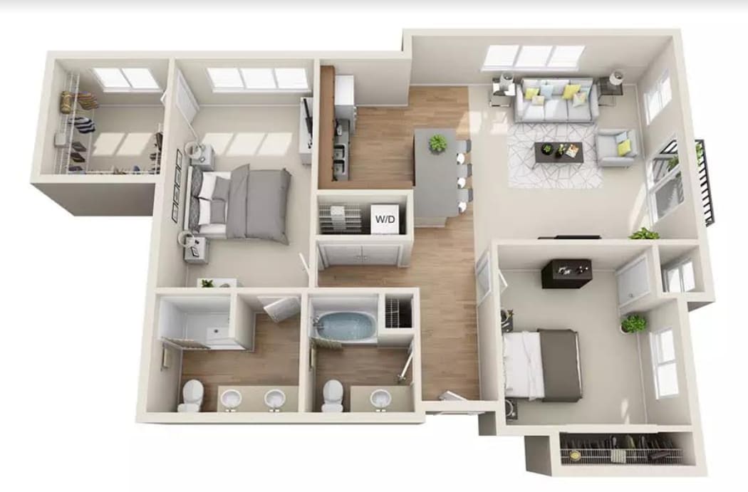 Floor Plan - 2x2 - D4.4