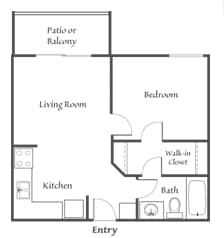 1BR/1BA - 2/1