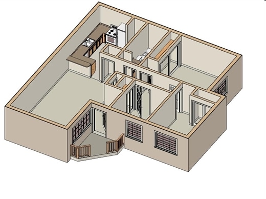 3BR/1BA - Three Bedroom 