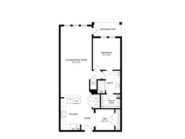 Floor plans are artist’s rendering. All dimensions are approximate. Actual product and specifications may vary in dimension or detail. Not all features are available in every apartment. Prices and availability are subject to change. - A3E
