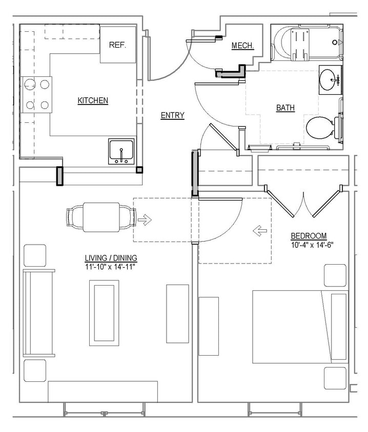 Floor Plan - One Bedroom