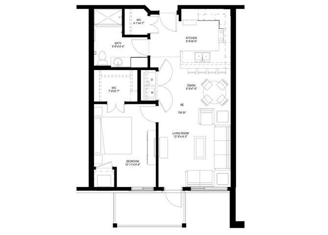 Floor Plan - One Bedroom - C