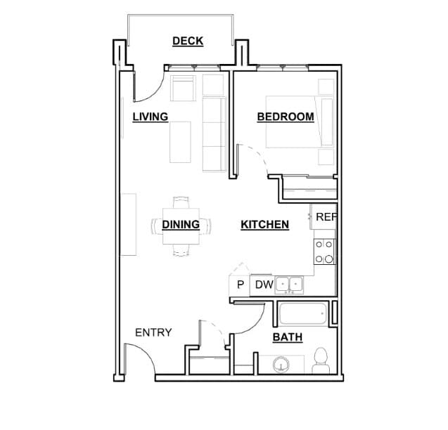 Floor Plan - 1 Bed