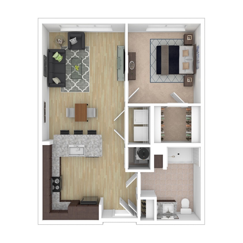 The Linden - Cedar - 1 Bed, 1 Bath, 660-663 sq. ft. - Cedar