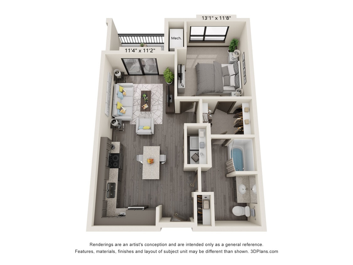 Floor Plan - SENIOR - 1 Bed, 1 Bath 