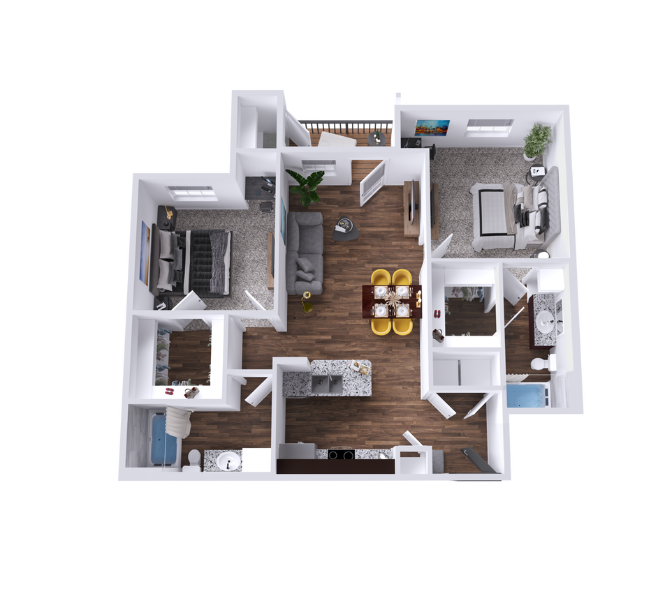Two Bedroom Two Bathroom Apartment in Barons Park - B1 Sage