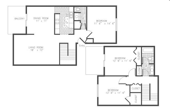 Three Bedroom Townhome - Three Bedroom Two Bathroom