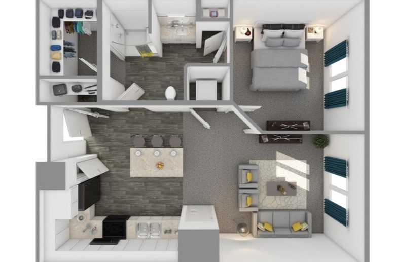 Jitterbug 1BR/1BA 717 sf - A1 M