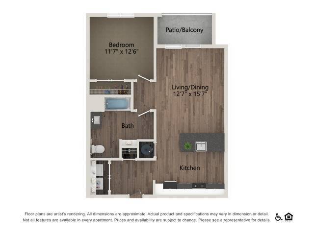A2HC | 1 bed 1 bath | 753 Sq Ft - A2HC