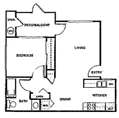 Pathway 1 Bedroom - 1 Bedroom 1 Bath Plan A