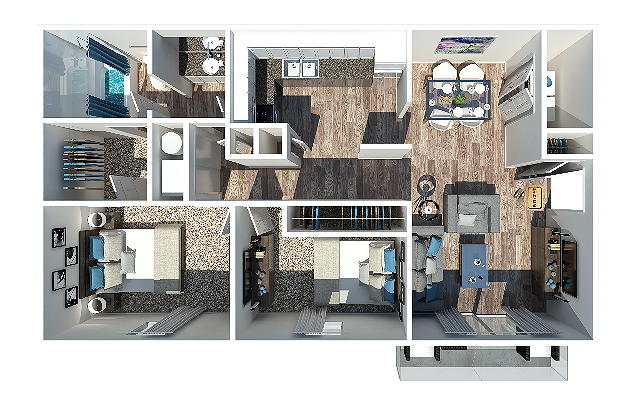 2 Bedroom | 1 Bath | 1056 Sq Ft - Two Bedroom | One Bathroom