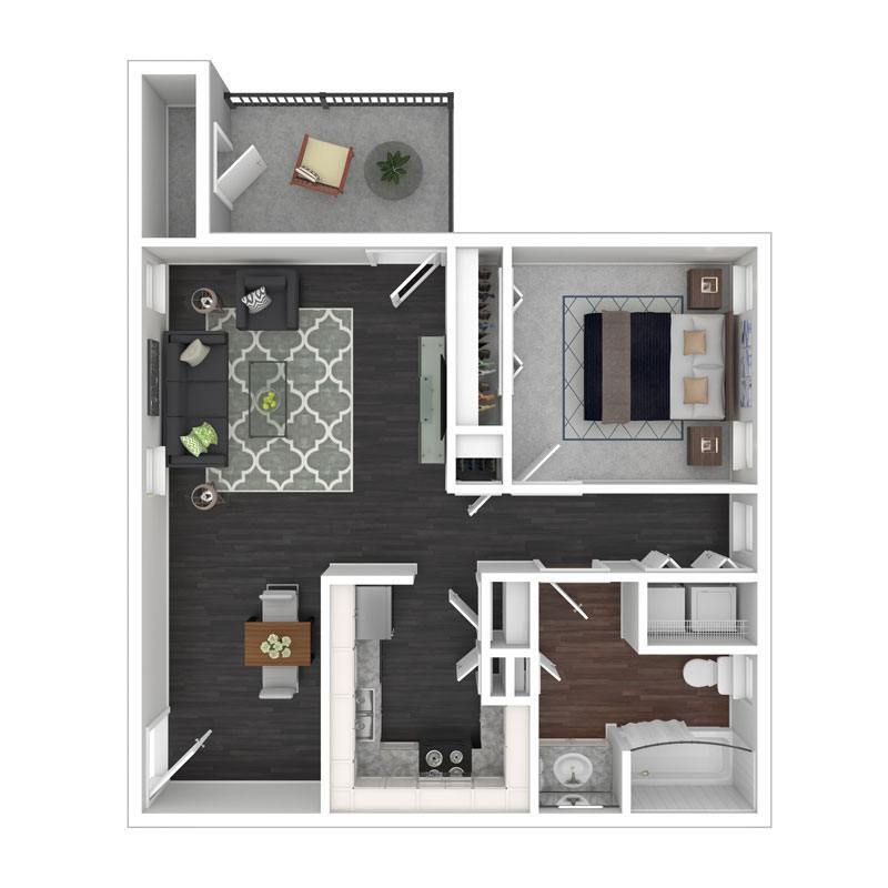 Floor Plan - 1 Bedroom | 1 Bath